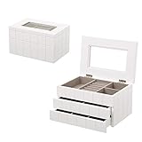 D,casa - Joyero de Madera con 2 cajones Blanco Moderno para Dormitorio Fantasy