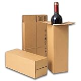 IPEA Cajas de Cartón Largas para Botella de Vino y Envíos – 30 x 10 x 10 cm...