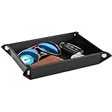 Luxspire Bandeja Plegable Rectangular de Cuero PU, Caja de Organizador Portátil...