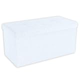 INTIRILIFE Banco Plegable 76x38x38 cm en Blanco - Asiento Cubo con Tapa y...