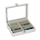 Relaxdays Caja Gafas con 8 Compartimentos, Organizador, 1 Ud., Cuero...