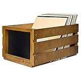 Navaris Caja para discos de vinilo - Mueble de madera porta vinilos - Estilo...