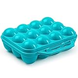 ACAN Tradineur - Pack de 3 hueveras de plástico para 12 huevos, incluyen asa,...