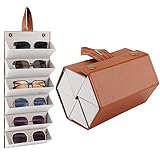 JSMTKJ Almacenamiento Gafas Sol, 5 ranuras Caja de Gafas Organizador de Gafas de...