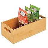 mDesign Caja organizadora para cocina – Práctico cajón de madera de bambú...