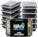 Igluu Meal Prep - Recipientes de 1 Compartimento para comida de Plástico Sin...