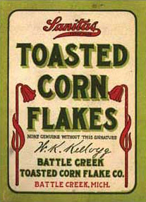 Primera caja de cartón de cereales Kellogg's (1906), caja de cartón para alimentos